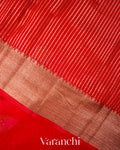 Tulip Red Pure Chanderi Silk Cotton Handloom Saree