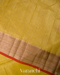 Olive Yellow Pure Chanderi Silk Cotton Handloom Saree 