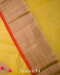 Olive Yellow Pure Chanderi Silk Cotton Handloom Saree 