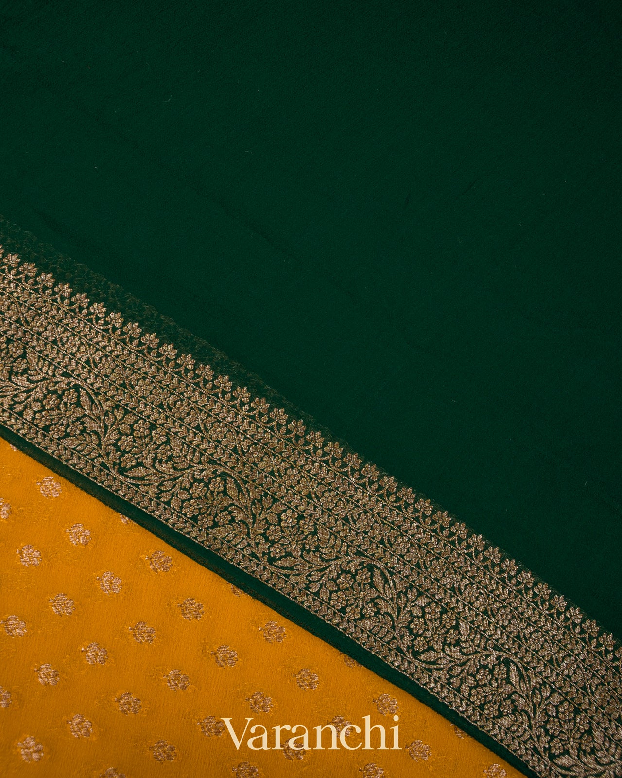 Mango Yellow Pure Khaddi Georgette Silk Saree
