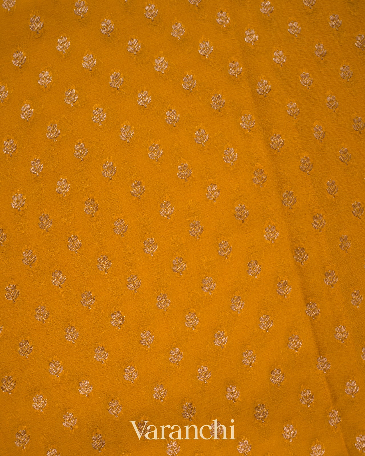 Mango Yellow Pure Khaddi Georgette Silk Saree