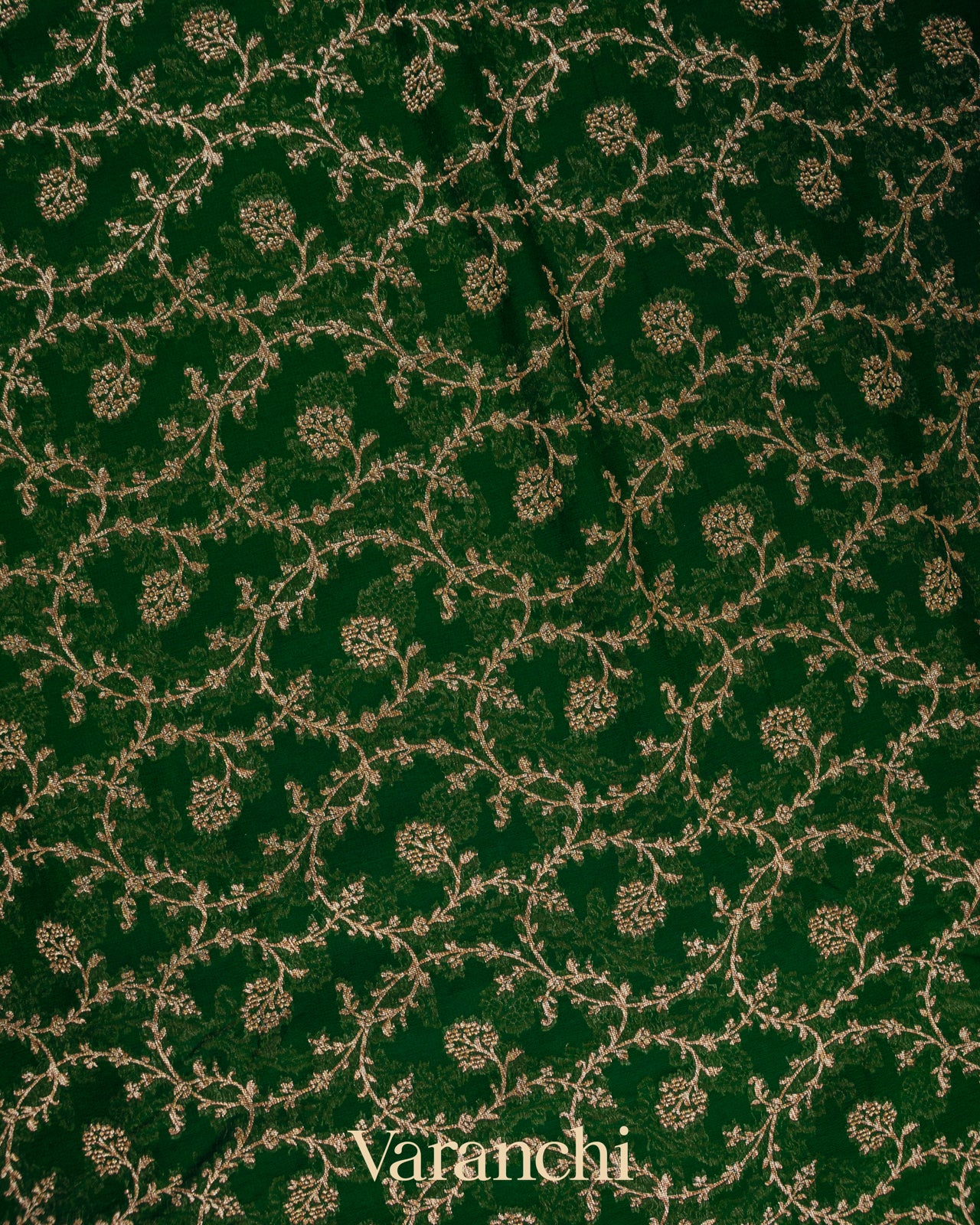 Bottle Green Pure Khaddi Georgette Silk Saree 