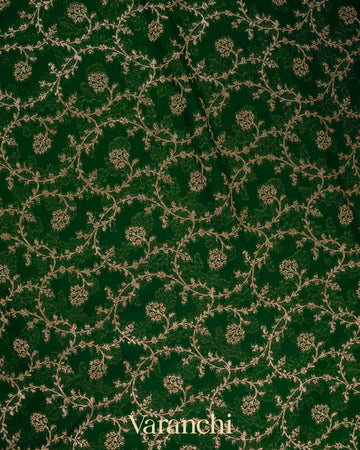 Bottle Green Pure Khaddi Georgette Silk Saree 
