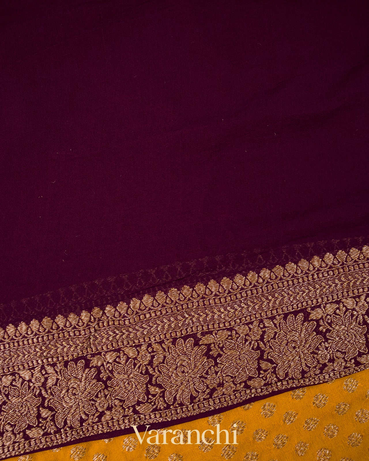 Mango Yellow Pure Khaddi Georgette Silk Saree