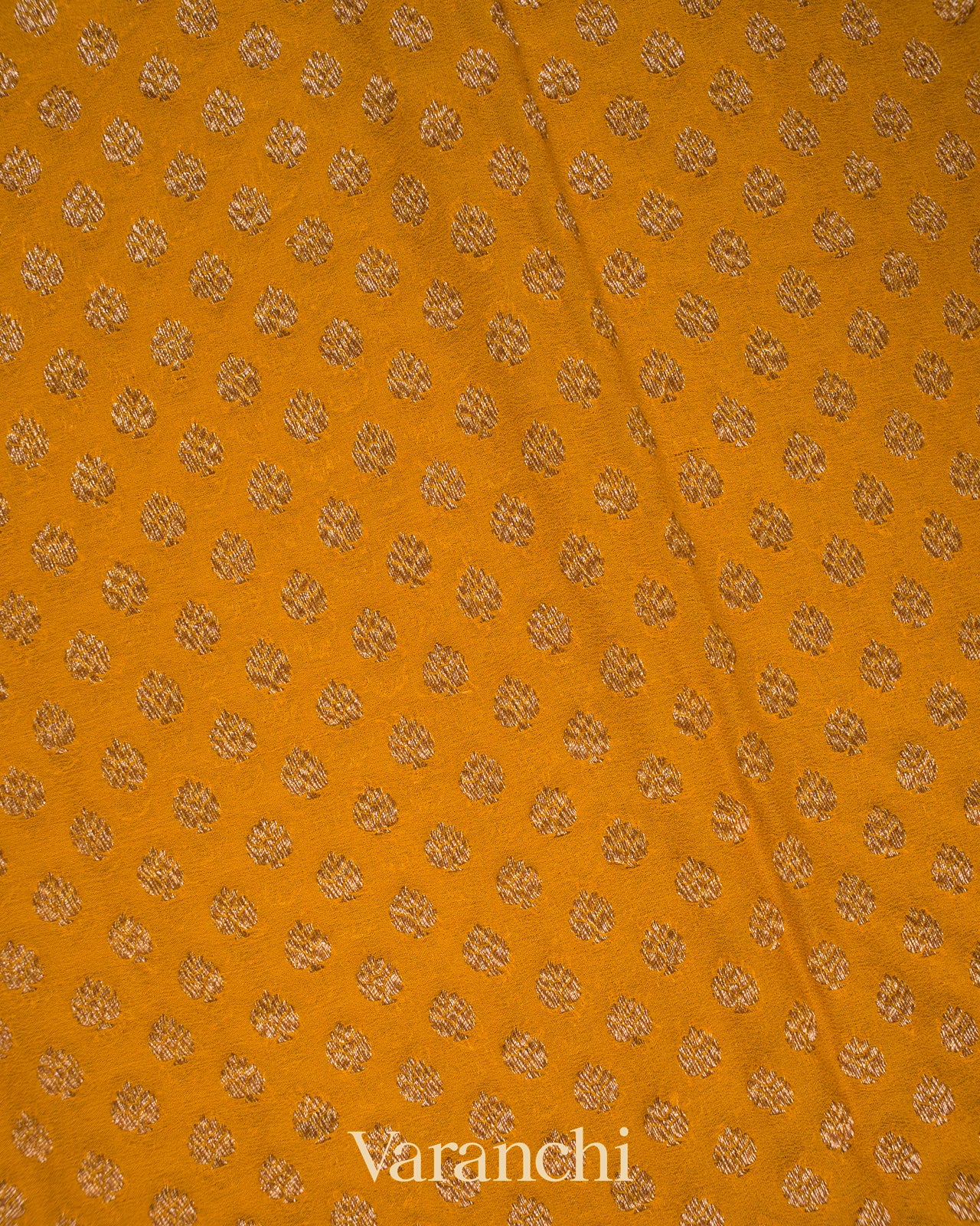 Mango Yellow Pure Khaddi Georgette Silk Saree