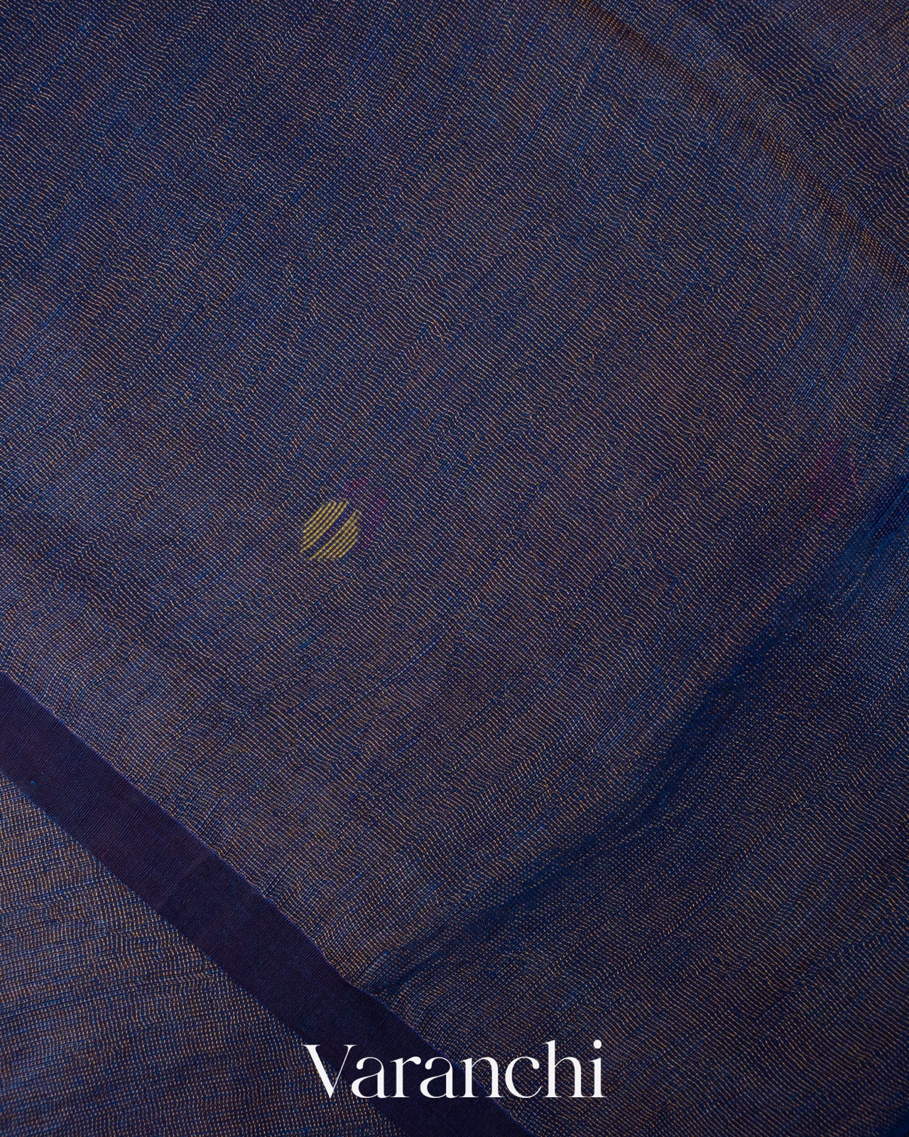 Navy Blue Jamdani Pure Silk Linen Tissue Handloom Saree 