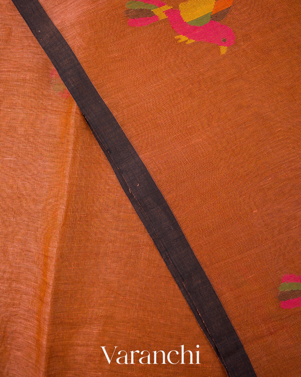 Light Brown Jamdani Pure Silk Linen Tissue Handloom Saree