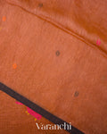 Light Brown Jamdani Pure Silk Linen Tissue Handloom Saree