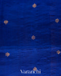 Ink Blue Jamdani Pure Mulberry Silk Handloom Saree 