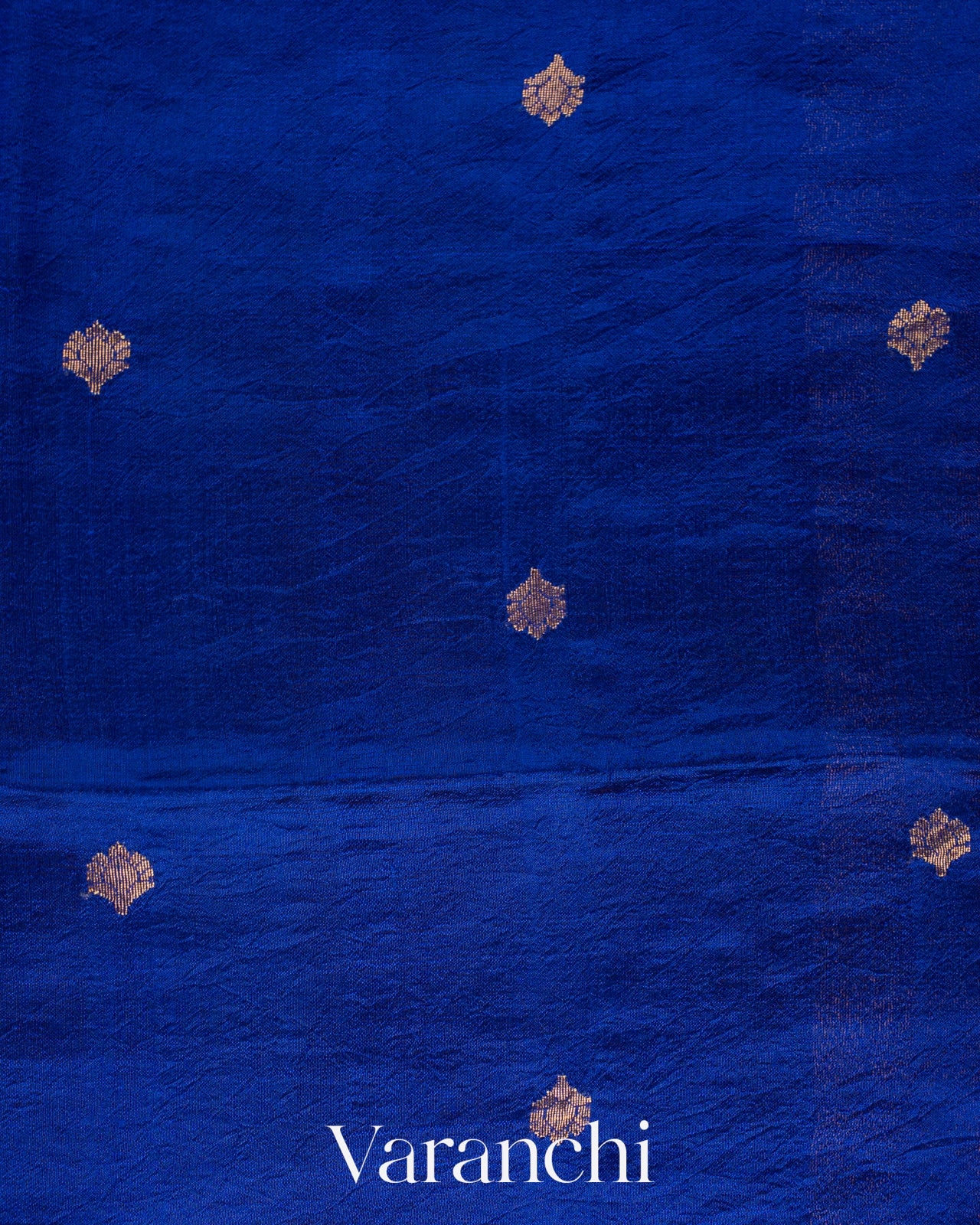 Ink Blue Jamdani Pure Mulberry Silk Handloom Saree 