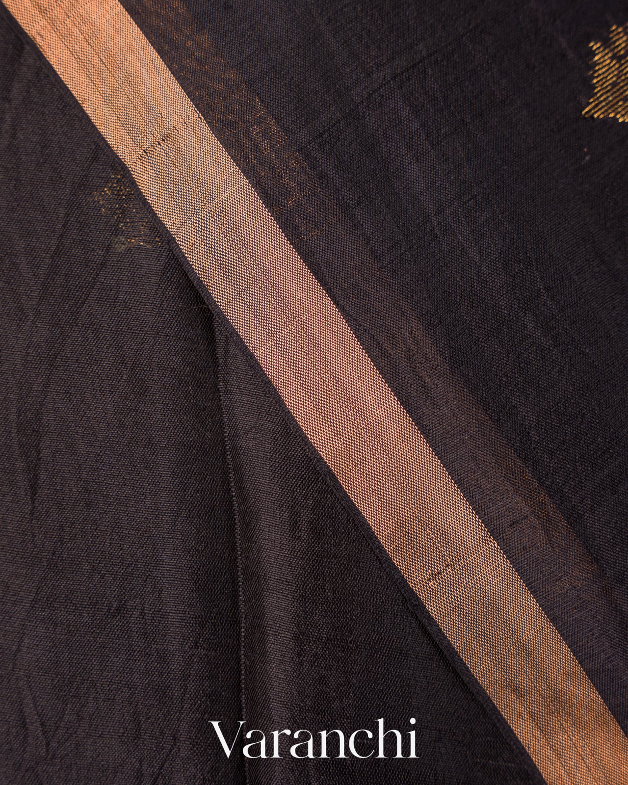 Charcol Black Jamdani Pure Mulberry Silk Handloom Saree