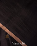 Charcol Black Jamdani Pure Mulberry Silk Handloom Saree