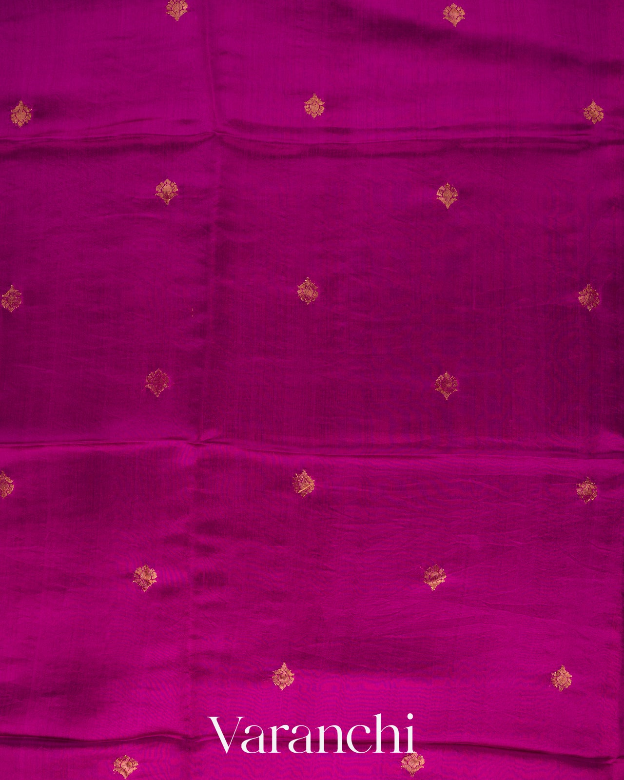 Deep Magenta Jamdani Pure Mulberry Silk Handloom Saree 