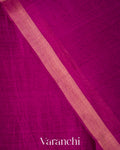 Deep Magenta Jamdani Pure Mulberry Silk Handloom Saree 