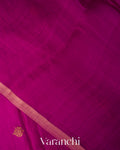 Deep Magenta Jamdani Pure Mulberry Silk Handloom Saree 