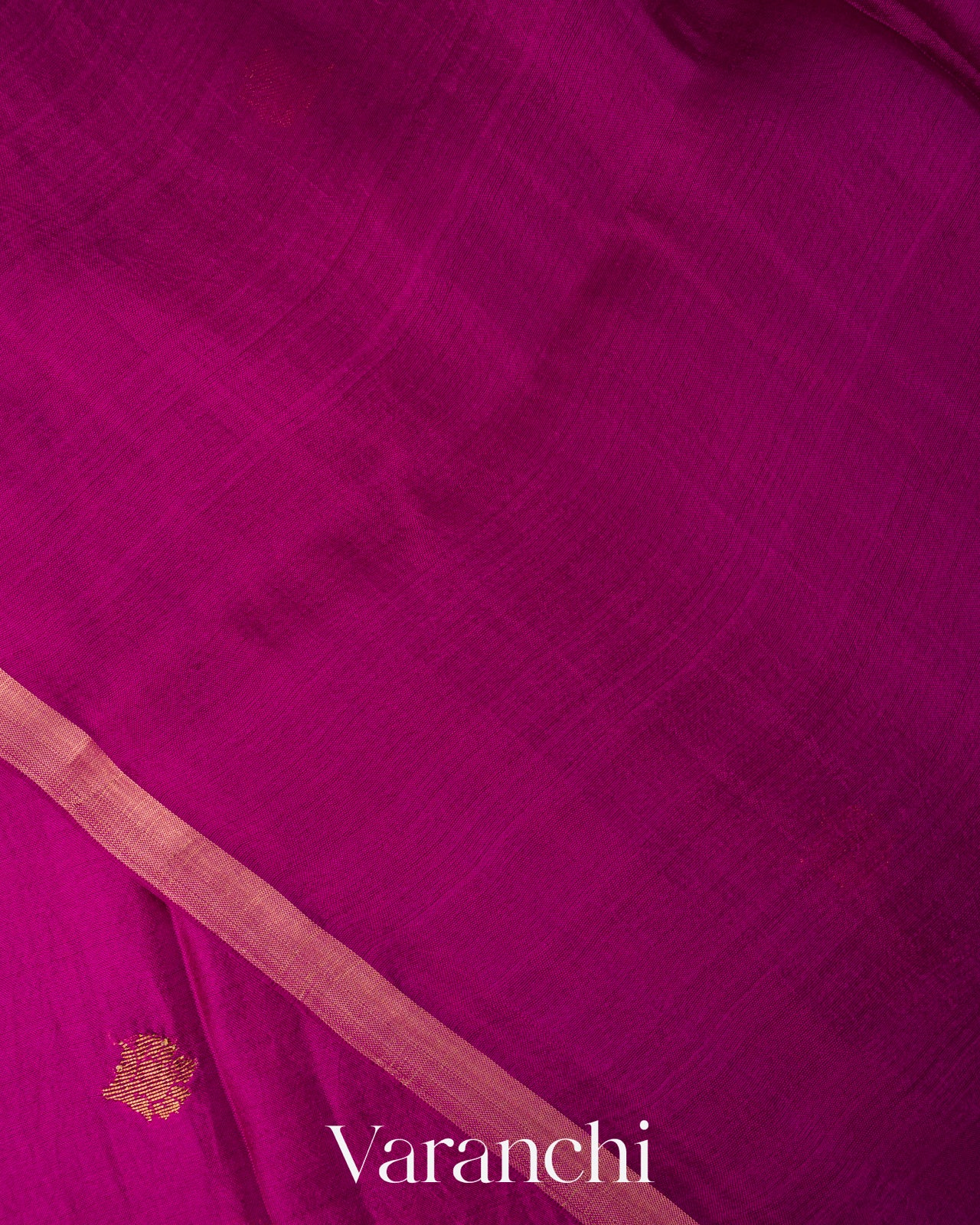 Deep Magenta Jamdani Pure Mulberry Silk Handloom Saree 
