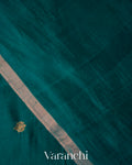 Peacock Green Jamdani Pure Mulberry Silk Handloom Saree 