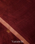 
Dark Maroon Jamdani Pure Mulberry Silk Handloom Saree 
