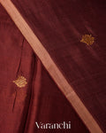 
Dark Maroon Jamdani Pure Mulberry Silk Handloom Saree 
