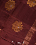 
Dark Maroon Jamdani Pure Mulberry Silk Handloom Saree 
