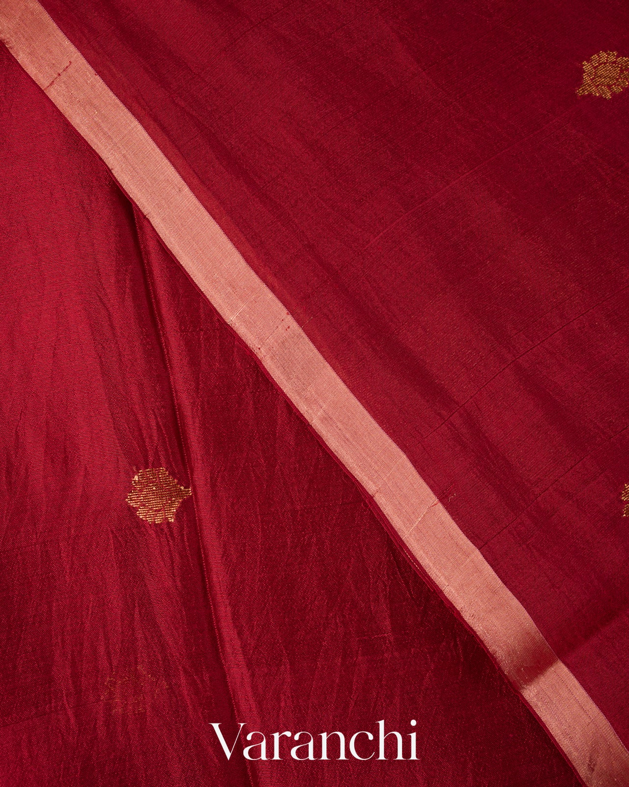 Brick Red Jamdani Pure Mulberry Silk Handloom Saree 
