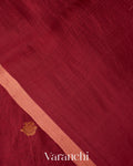 Brick Red Jamdani Pure Mulberry Silk Handloom Saree 