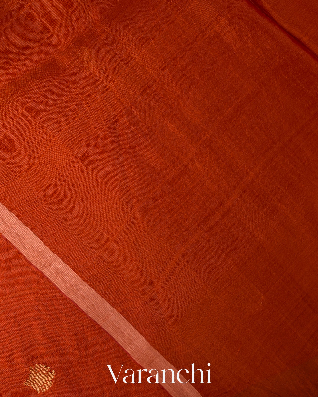 Rust Red Jamdani Pure Mulberry Silk Handloom Saree