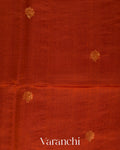 Rust Red Jamdani Pure Mulberry Silk Handloom Saree