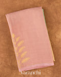 Blush Pink and Mint Green Ombre-dyed Pure Mysore Crepe Silk Saree