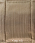 Deep Beige Striped Pure Katan Silk Saree