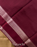 Deep Beige Striped Pure Katan Silk Saree