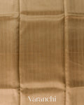 Deep Beige Striped Pure Katan Silk Saree