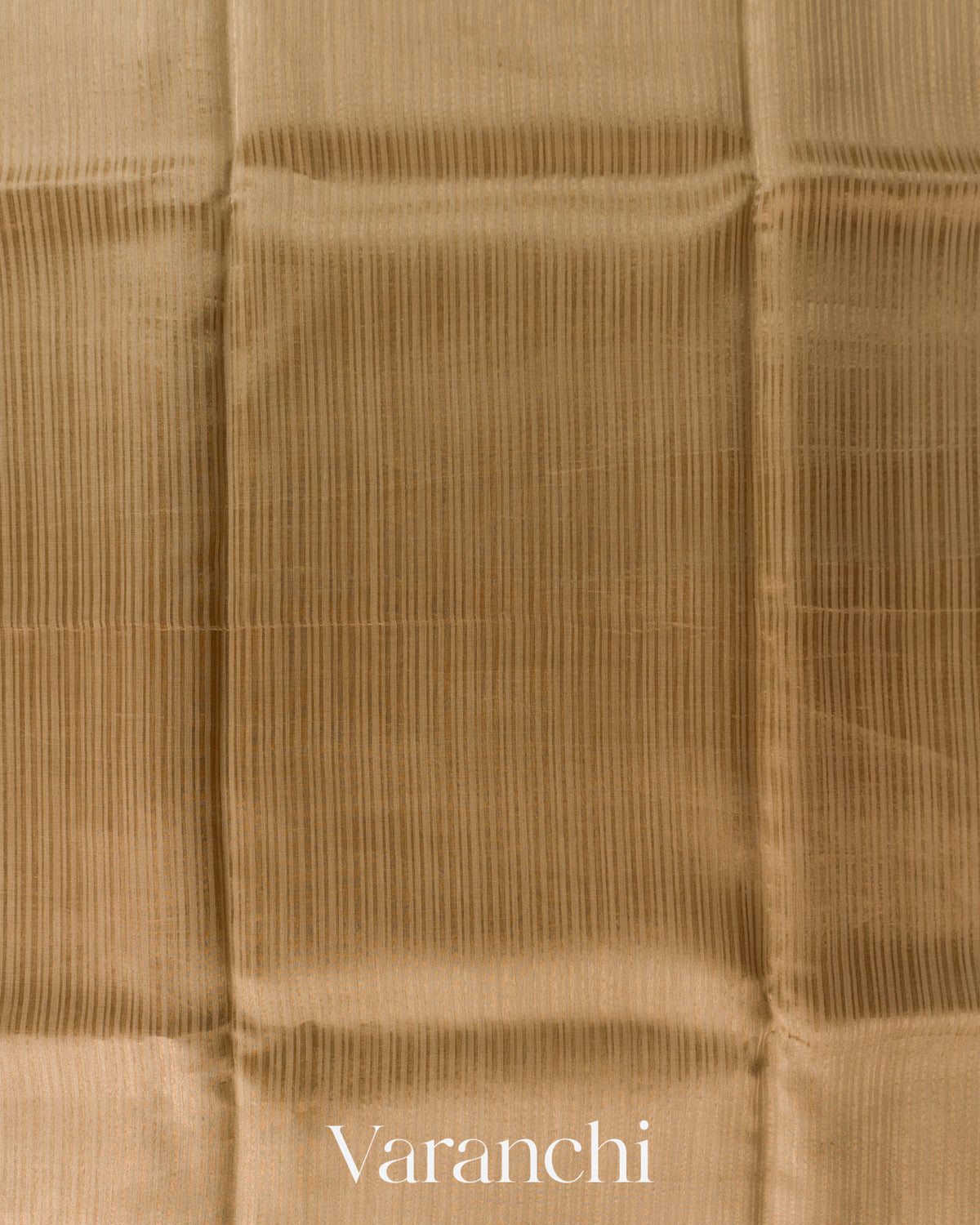 Deep Beige Striped Pure Katan Silk Saree