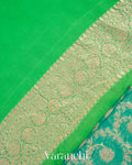 Aqua Green Pure Georgette Silk Handloom Saree