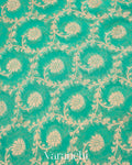 Aqua Green Pure Georgette Silk Handloom Saree