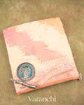 Baby Pink Tricolour Pure Khaddi Georgette Silk Handloom Saree