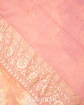 Baby Pink Tricolour Pure Khaddi Georgette Silk Handloom Saree