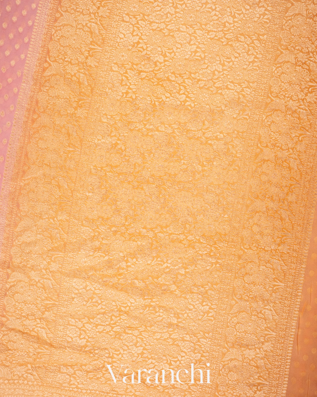 Baby Pink Pure Khaddi Georgette Silk Saree 