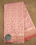 Baby Pink Pure Georgette Silk Handloom Saree