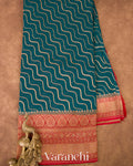Ink Blue Pure Georgette Silk Handloom Saree