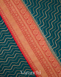 Ink Blue Pure Georgette Silk Handloom Saree