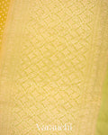 Lemon Yellow Pure Khaddi Georgette Silk Saree