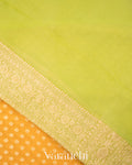 Lemon Yellow Pure Khaddi Georgette Silk Saree
