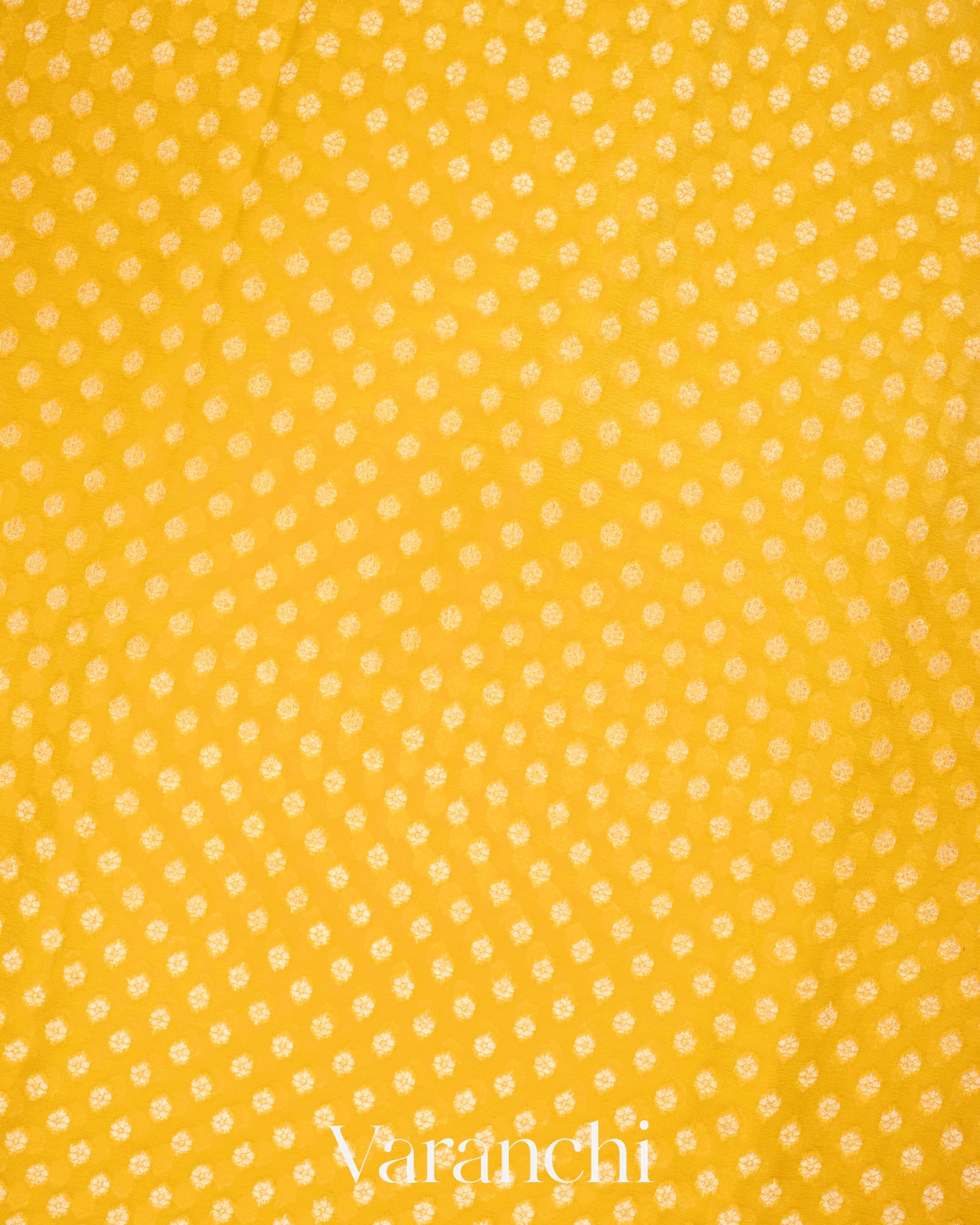 Lemon Yellow Pure Khaddi Georgette Silk Saree