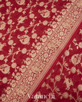Deep Red Shikargah Pure Georgette Silk Saree