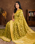 Mehandi Green Pure Georgette Silk Saree