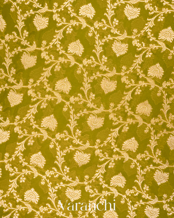 Mehandi Green Pure Georgette Silk Saree