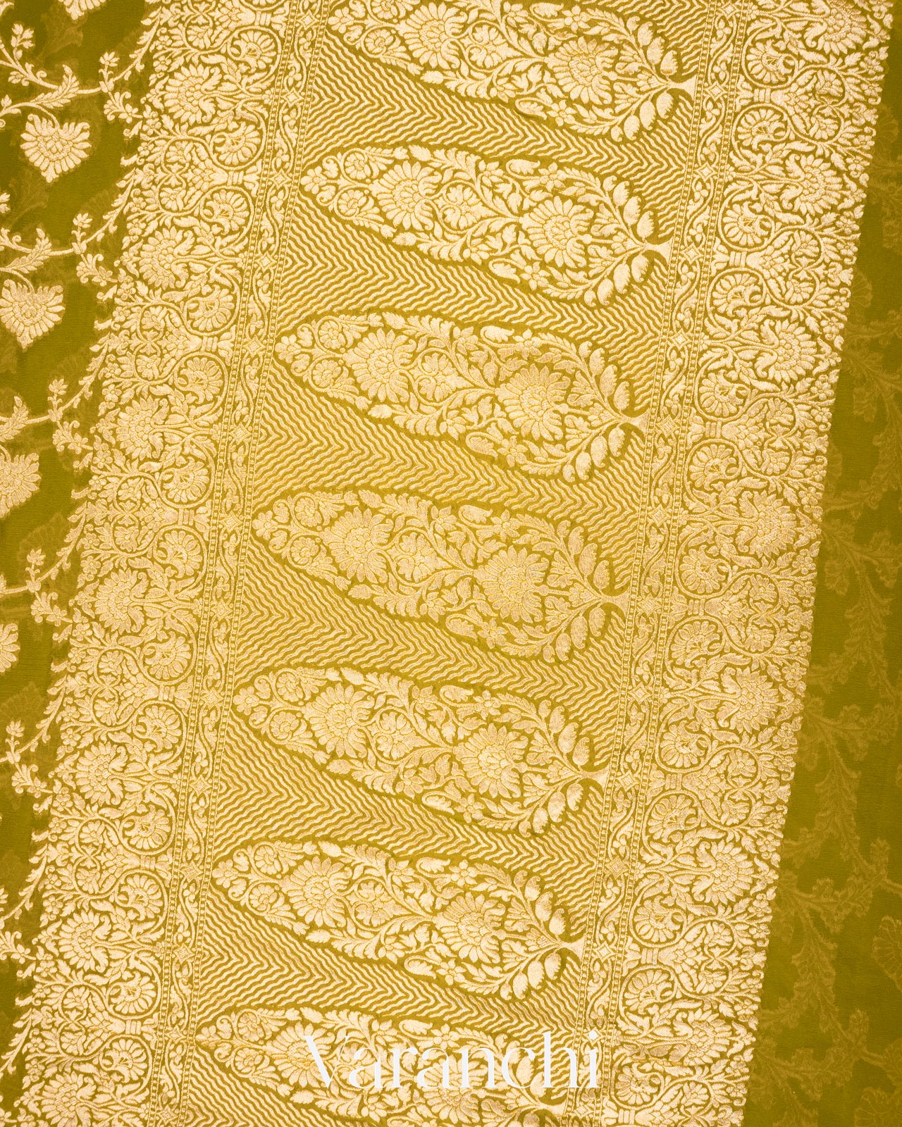 Mehandi Green Pure Georgette Silk Saree