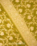 Mehandi Green Pure Georgette Silk Saree