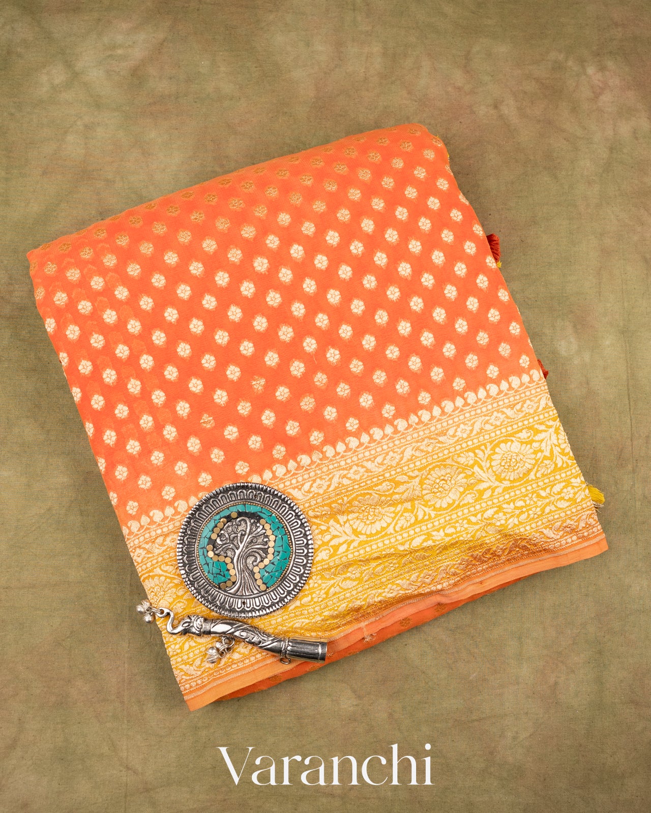 Coral Pure Khaddi Georgette Silk Saree 